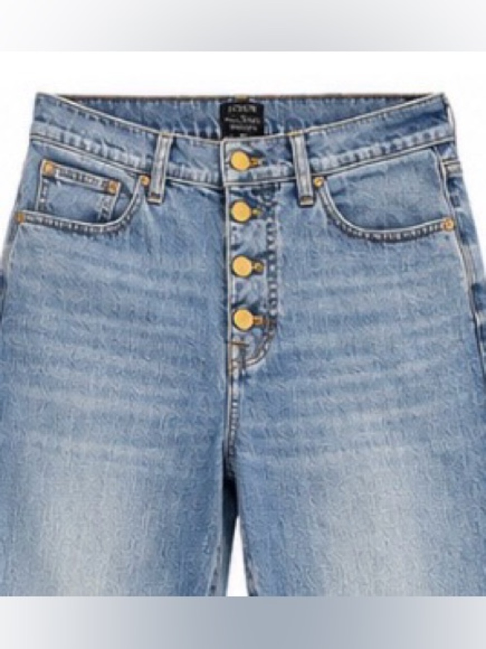 J.Crew Full Length Wide Leg Jeans Size 29 High Rise Button Fly Medium Wash - Picture 2 of 7